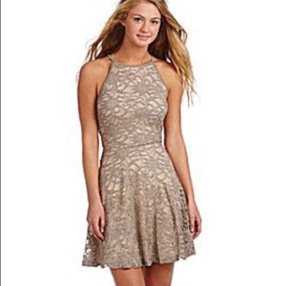 Sparkly tan/cream dress size large worn once